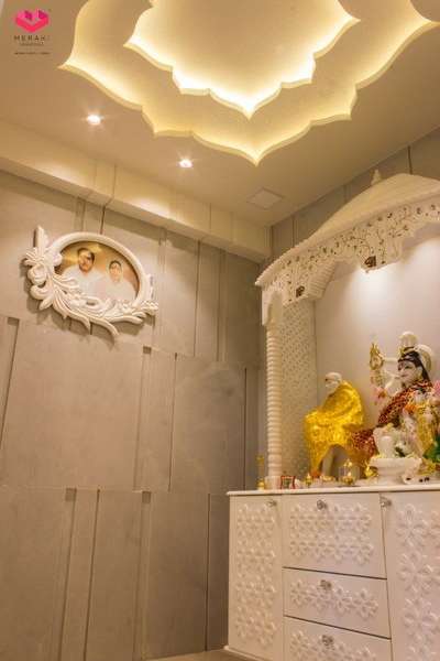 Ceiling, Lighting, Prayer Room, Storage Designs by Contractor vikas thakre, Indore | Kolo