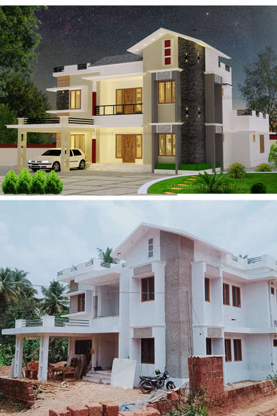 Exterior Designs by Civil Engineer Akhina Akhu, Kannur | Kolo