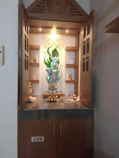 Prayer Room, Lighting, Storage Designs by Interior Designer ullas tm  ullas tm, Kannur | Kolo