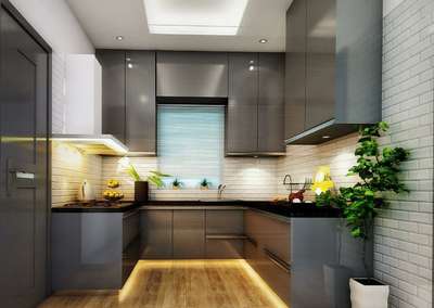 Kitchen, Lighting, Storage Designs by Interior Designer visual line interio, Delhi | Kolo
