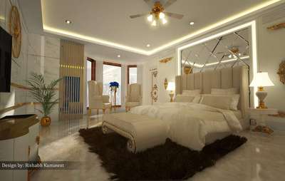 Furniture, Bedroom, Ceiling, Lighting, Storage Designs by Interior Designer Rishabh Kumawat, Jaipur | Kolo