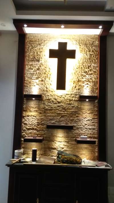 Prayer Room, Lighting, Storage Designs by Electric Works Sreedarsh Np, Kottayam | Kolo