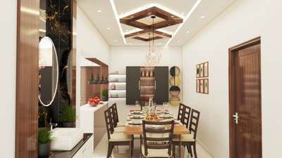 Ceiling, Dining, Furniture, Table Designs by Interior Designer ℍ𝔸𝔹𝕀𝕋 𝔸ℝ𝕋 
 
𝕊𝕋𝕌𝔻𝕀𝕆, Ernakulam | Kolo