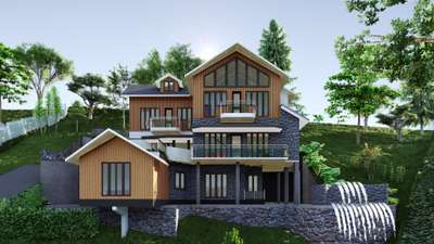 Exterior Designs by Civil Engineer Eben Thomas, Pathanamthitta | Kolo