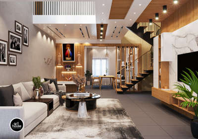 Ceiling, Kitchen, Lighting, Storage, Staircase Designs by Architect Vaisakh Es, Kannur | Kolo