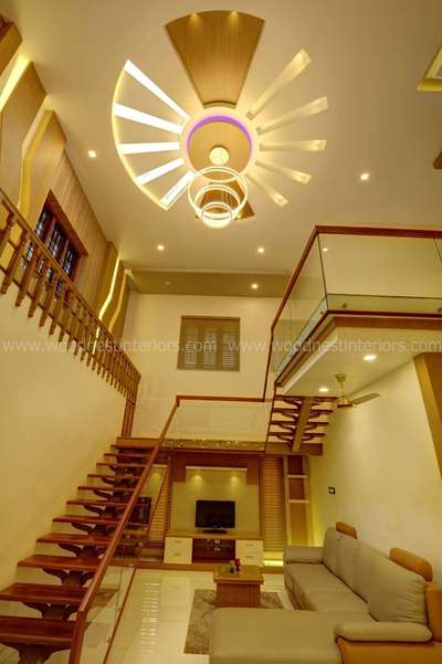 Ceiling, Lighting, Staircase Designs by Carpenter Kanchpal and RAJU Moriye, Malappuram | Kolo