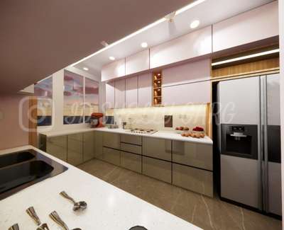 Kitchen, Lighting, Storage Designs by Interior Designer Shelly Garg, Ghaziabad | Kolo
