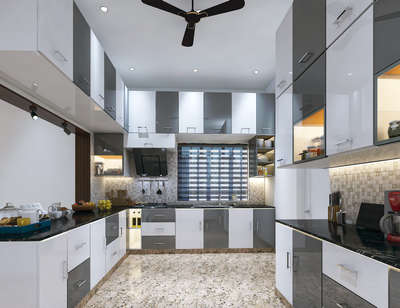 Kitchen, Lighting, Storage Designs by Interior Designer ℍ𝔸𝔹𝕀𝕋 𝔸ℝ𝕋 
 
𝕊𝕋𝕌𝔻𝕀𝕆, Ernakulam | Kolo