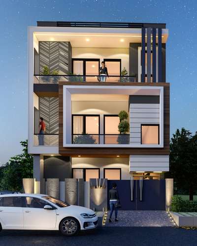 Exterior, Lighting Designs by Architect Manoj Kumarr, Faridabad | Kolo