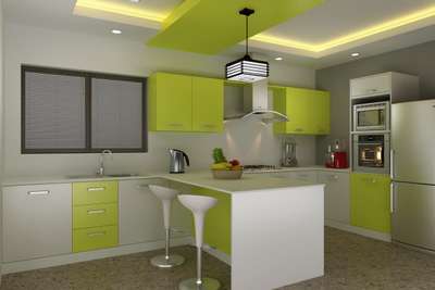 Kitchen, Lighting, Ceiling, Furniture, Storage Designs by 3D & CAD Baiju TK, Thiruvananthapuram | Kolo