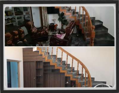 Living, Storage, Furniture, Staircase Designs by Contractor Prabhul S, Pathanamthitta | Kolo