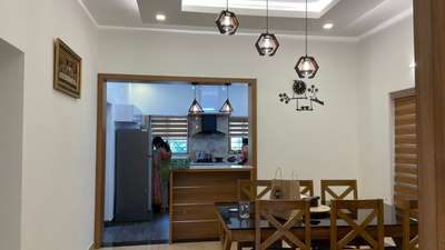 Dining, Furniture, Table, Lighting, Ceiling Designs by Interior Designer Jobin  Jose, Ernakulam | Kolo