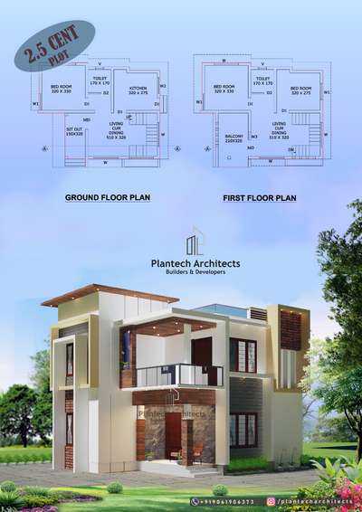 Exterior, Plans Designs by Civil Engineer Plantech architects, Kozhikode | Kolo