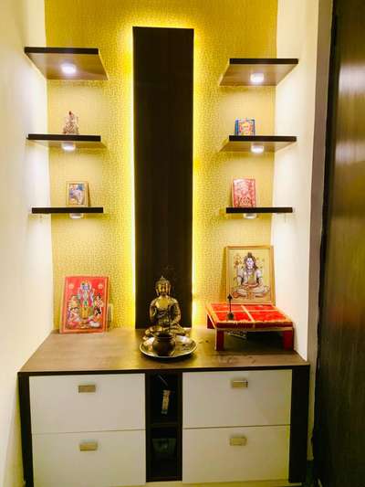 Lighting, Prayer Room, Storage Designs by Interior Designer LIVDesign  Studio, Faridabad | Kolo