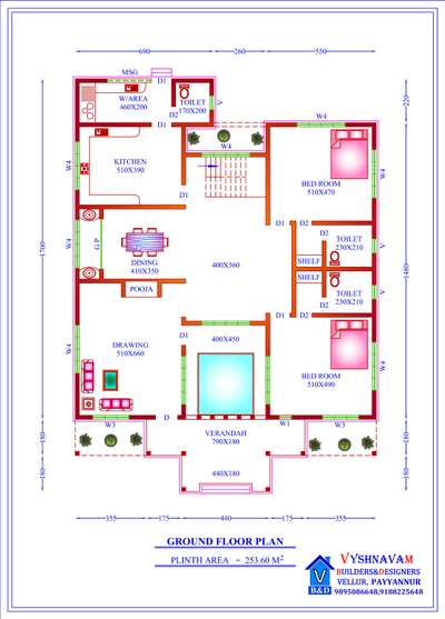 Plans Designs by Civil Engineer Priyesh  Panicker, Kannur | Kolo