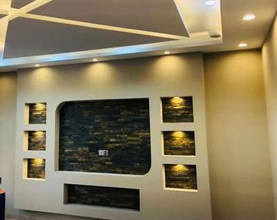 Ceiling, Lighting, Living, Storage Designs by Interior Designer mohammad Gulzar, Bhopal | Kolo