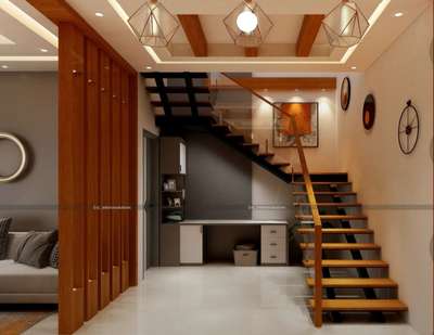 Ceiling, Home Decor, Lighting, Storage, Staircase Designs by Contractor sooryan Developers contractors and Engineers, Ernakulam | Kolo