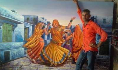Wall Designs by Painting Works Artist Anil chitara, Jodhpur | Kolo