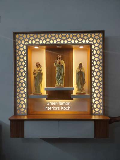 Lighting, Prayer Room, Storage Designs by Interior Designer Green  Lemon    9349255658, Ernakulam | Kolo