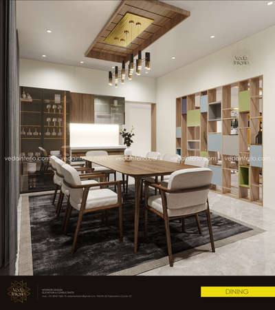 Ceiling, Dining, Furniture, Table, Storage Designs by Interior Designer veda Interio, Ernakulam | Kolo