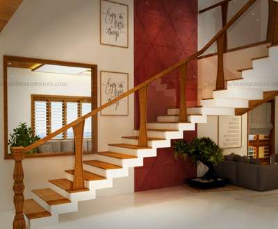 Staircase, Wall Designs by Interior Designer Nithin  m, Kozhikode | Kolo
