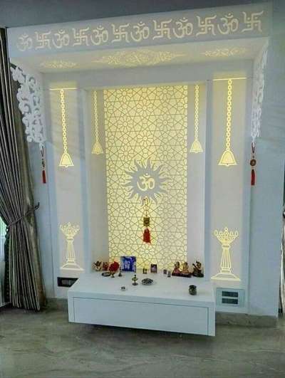 Prayer Room, Storage, Lighting Designs by Carpenter DHANESH DHANU, Palakkad | Kolo