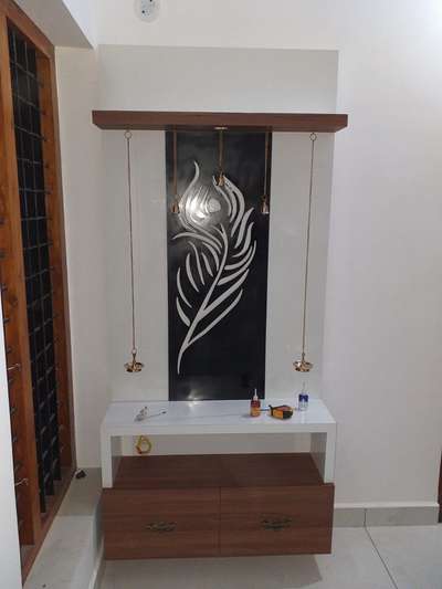 Prayer Room, Lighting, Wall Designs by Interior Designer NITHINCHANDRAN NICHU, Thrissur | Kolo