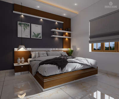 Furniture, Bedroom, Storage, Lighting, Wall Designs by Interior Designer Riyas K S, Kottayam | Kolo