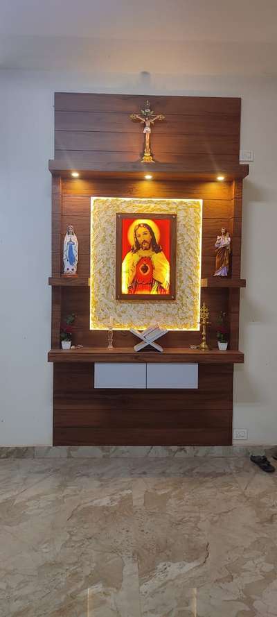 Prayer Room, Lighting, Storage Designs by Interior Designer Sajith  Divakar , Kasaragod | Kolo