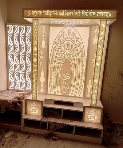 Prayer Room Designs by Interior Designer Pramod Sharma Corian fabrication, Delhi | Kolo