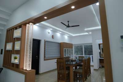 Dining, Furniture, Table, Storage, Lighting Designs by Interior Designer Kishor Kumar, Pathanamthitta | Kolo