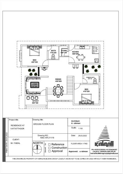Plans Designs by Architect Kairalibulders group  Eng, Malappuram | Kolo