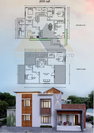 Plans, Exterior Designs by Contractor Sahirsha Sahir, Malappuram | Kolo