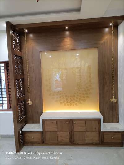Prayer Room, Lighting, Storage Designs by Carpenter Prasad Mannur, Kozhikode | Kolo