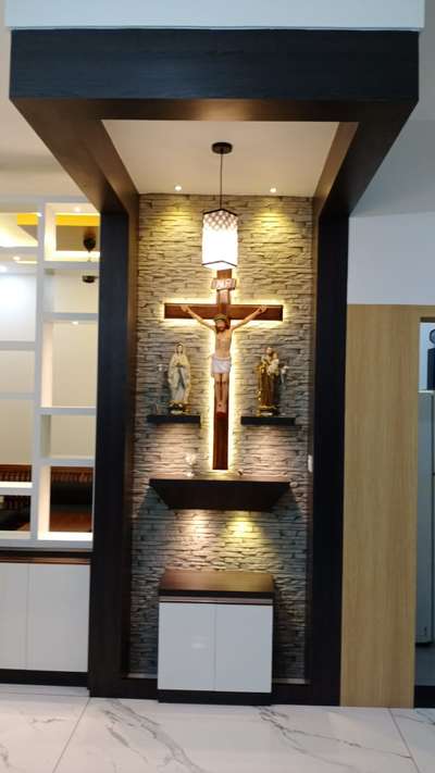Prayer Room, Lighting, Storage Designs by Contractor BENNY  kavil  Benny kavil , Thrissur | Kolo