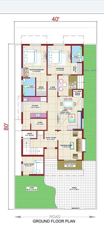 Plans Designs by Architect creative house  design Hub, Indore | Kolo