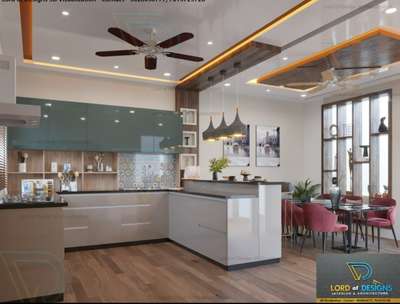 Ceiling, Kitchen, Lighting, Storage Designs by Interior Designer Lord of Designs, Jaipur | Kolo