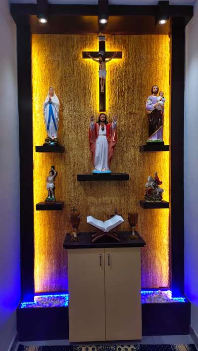 Lighting, Prayer Room, Storage Designs by Interior Designer shibin  baby, Ernakulam | Kolo