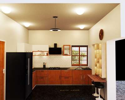 Ceiling, Lighting, Kitchen, Storage Designs by Interior Designer Roshin Kp, Kannur | Kolo