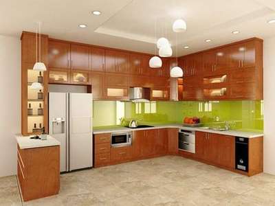 Kitchen, Storage Designs by Contractor Dream Home Construction, Malappuram | Kolo