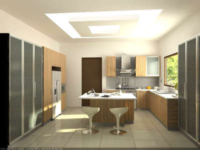 Ceiling, Kitchen, Lighting, Storage Designs by Interior Designer Green  Lemon    9349255658, Ernakulam | Kolo