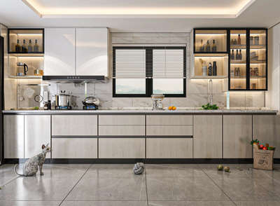Kitchen, Lighting, Storage Designs by Interior Designer Kalpana Sharma, Jaipur | Kolo
