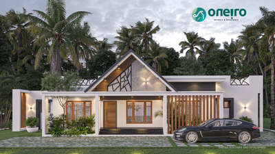 Exterior, Lighting Designs by Contractor Oneiro Builders and developers, Pathanamthitta | Kolo