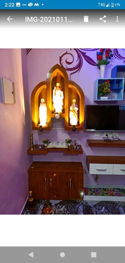 Prayer Room, Lighting, Storage Designs by Contractor sree nath, Kollam | Kolo
