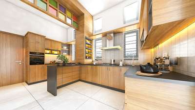 Kitchen, Storage, Lighting Designs by Interior Designer Design Desk, Thrissur | Kolo