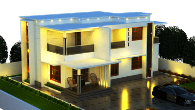Exterior, Lighting Designs by Civil Engineer Noushida   c, Malappuram | Kolo