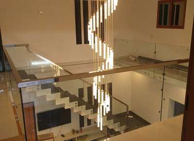 Staircase, Lighting Designs by Interior Designer Shythin Kalliat, Kannur | Kolo