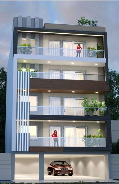 Exterior, Lighting Designs by Contractor tile  elevation, Delhi | Kolo