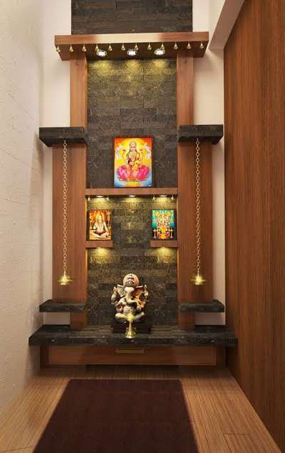 Prayer Room, Storage, Lighting Designs by Carpenter Asif choudhary, Ghaziabad | Kolo