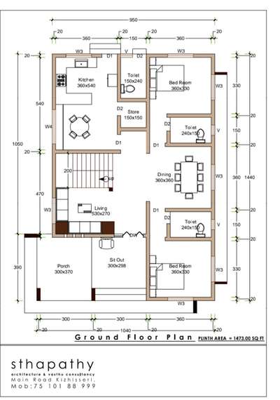 Plans Designs by Civil Engineer Balasubrahmanian T Thekkekara, Malappuram | Kolo